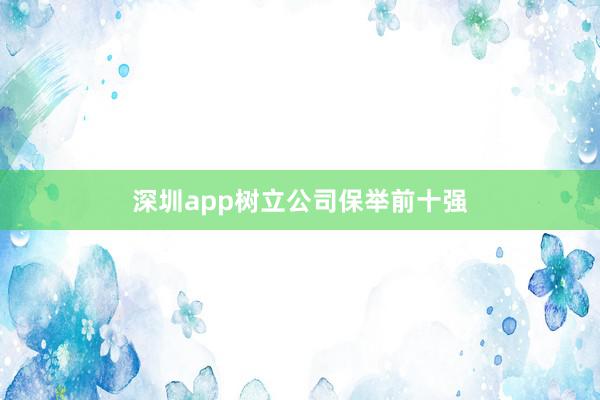 深圳app树立公司保举前十强